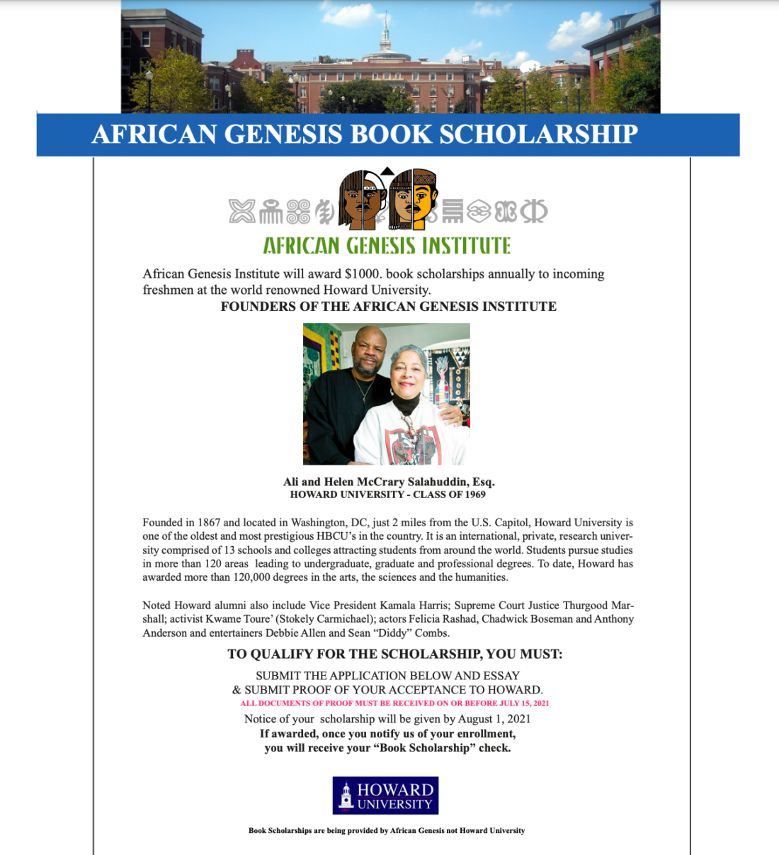 Book Scholarship African Genesis